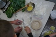 Making kale ravioli