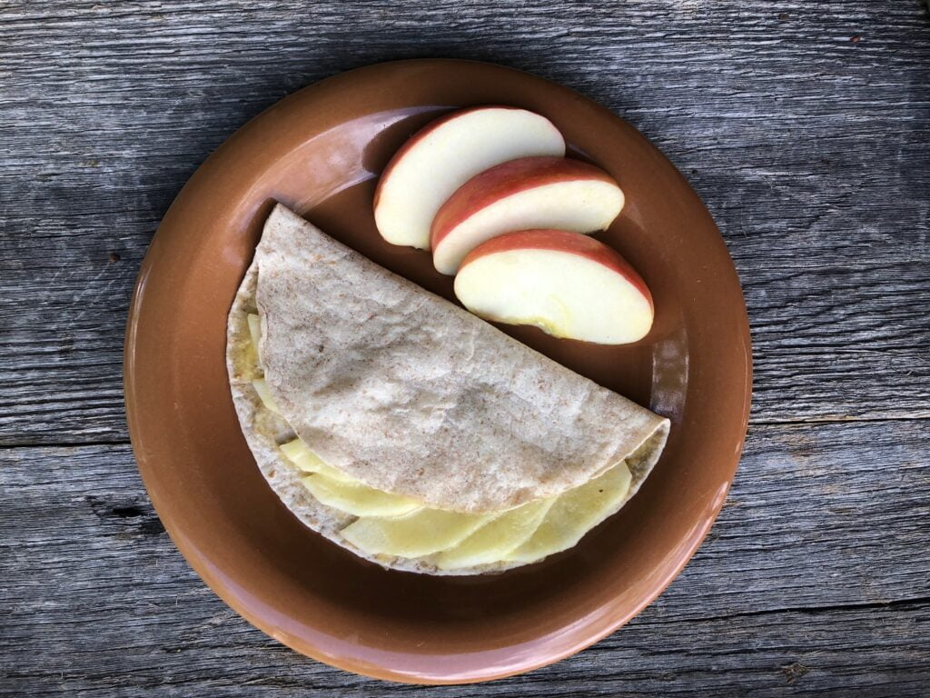 Apple Quesadillas with Cabbage Salad